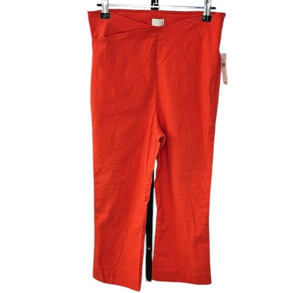Anthropologie Maeve Bombshell Structured Cross Waist Capri Pant Size 6 Linen NWT - Picture 1 of 12